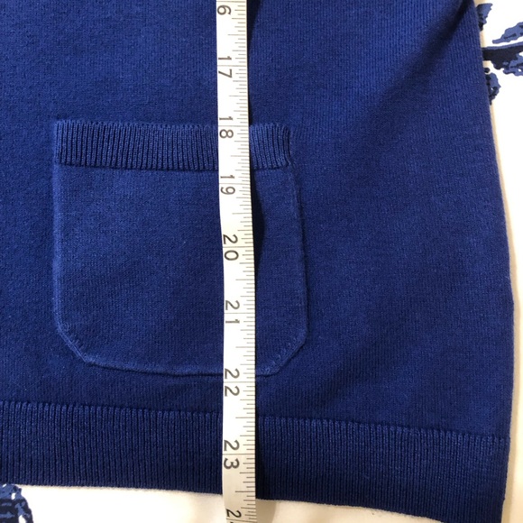 Talbots, LP, cute three-quarter sleeve cardigan in blue. - Picture 6 of 8